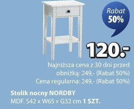 Stolik nocny NORDBY promocja w Jysk