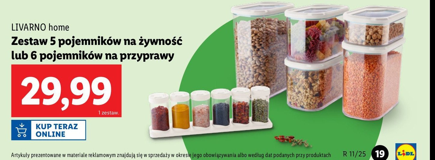 Zestaw pojemnik贸w 2 l LIVARNO HOME promocja