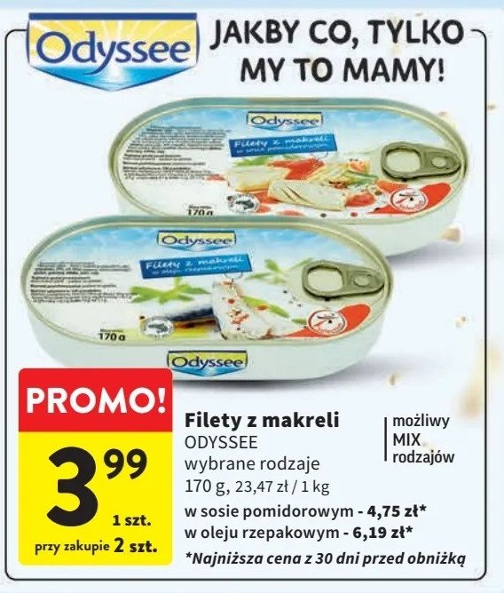 Filety z makreli w oleju Odyssee promocja