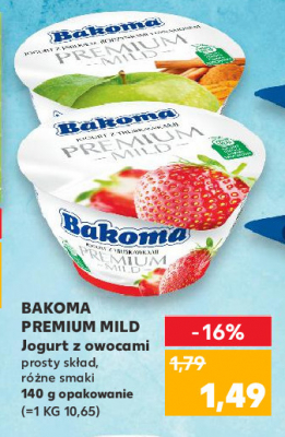 Jogurt z pieczonym jab艂kiem i cynamonem Bakoma premium mild promocja