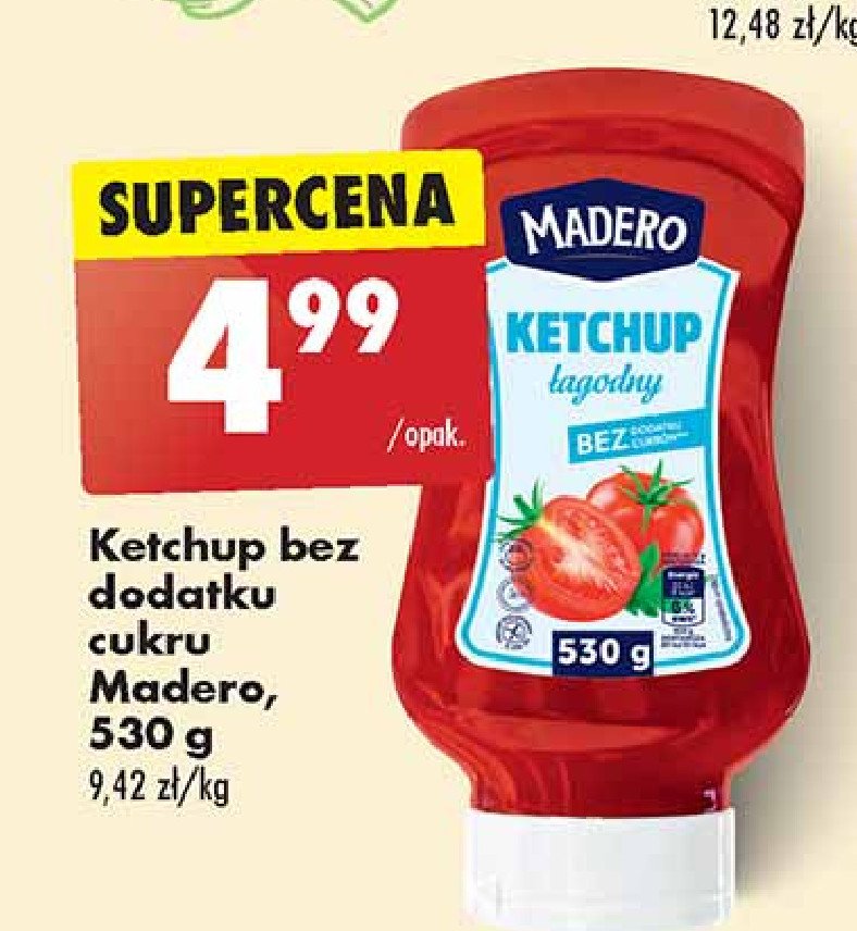 Ketchup łagodny bez cukru Madero promocja