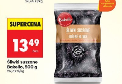 Śliwki suszone Bakello promocja w Biedronka