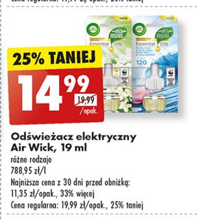 Wkład białe kwiaty Air wick electric essential oils promocja w Biedronka