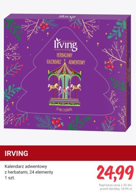 Kalendarz adwentowy IRVING z herbatami, 24 elementy promocja w Rossmann