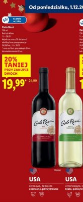 Wino Carlo Rossi Red 750 ml promocja w Lidl