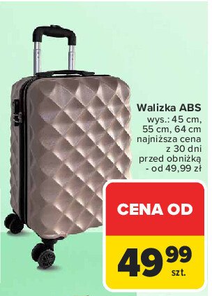 Walizka abs 55 cm promocja w Carrefour