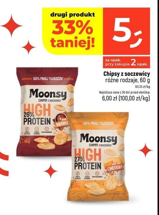 Chipsy ser cheddar Moonsy promocja