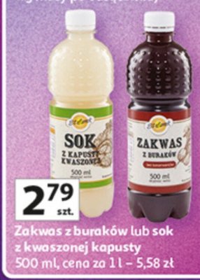 Zakwas z buraków lub sok z kwaszonej kapusty 500 ml promocja w Auchan
