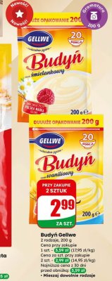Budyń waniliowy Gellwe promocja w Dino