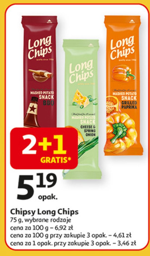 Chipsy grilowana papryka Long chips promocja w Auchan