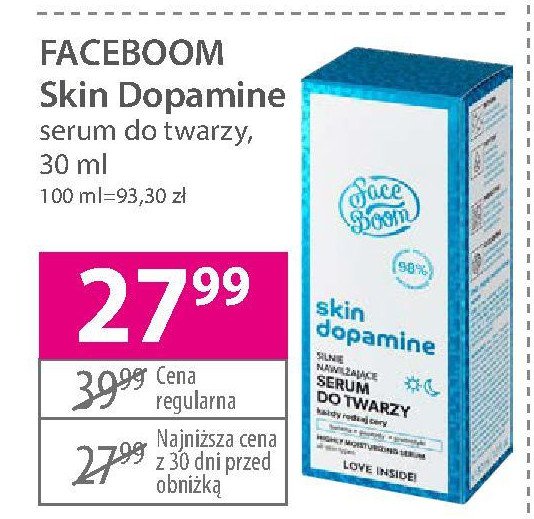 Serum do twarzy nawilżające Faceboom skin dopamine promocja