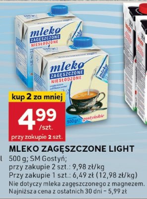 Mleko zag臋szczone light SM Gosty艅 promocja w Stokrotka