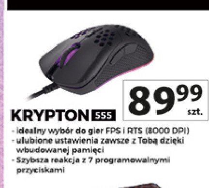 Mysz dla graczy krypton 555 Genesis promocja