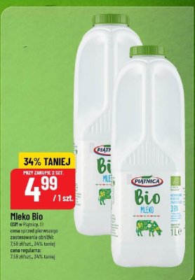Mleko Bio Piątnica 3,5% promocja w POLOmarket