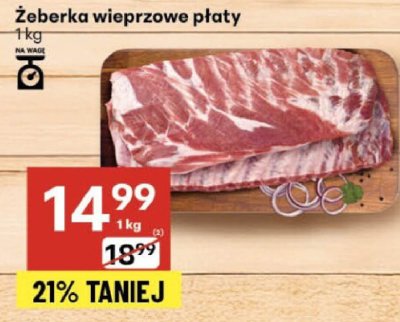 Żeberka wieprzowe płaty promocja w Delikatesy Centrum