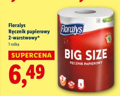 Ręcznik papierowy 2-warstwowy Floralys, BIG SIZE promocja w Lidl