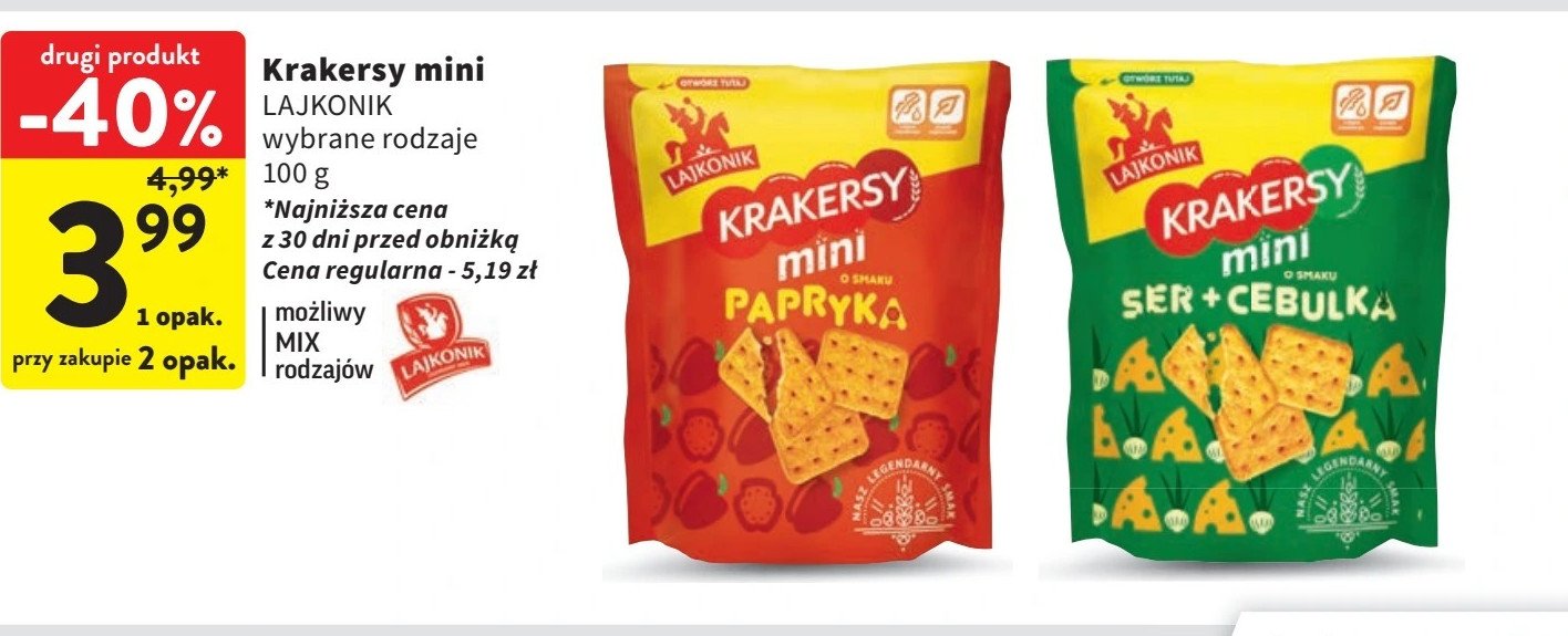 Krakersy paprykowe Lajkonik mini krakersy promocja