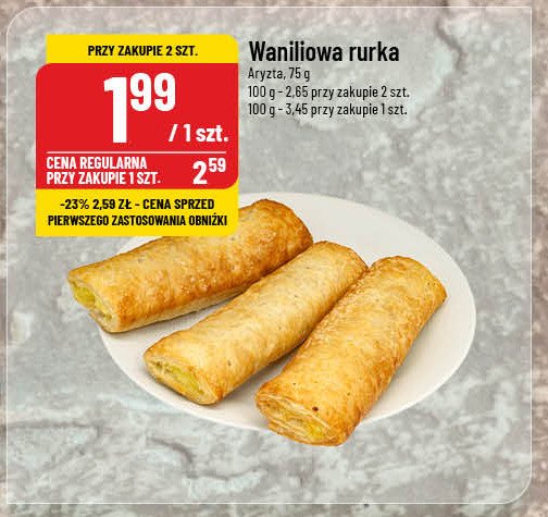 Rurka waniliowa Aryzta promocja