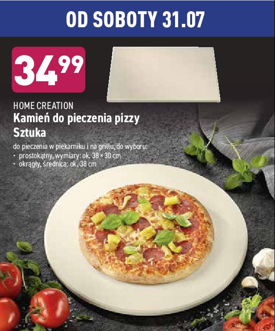 Kamień do pieczenia pizzy prostokątny 38 x 30 cm Home creation promocja