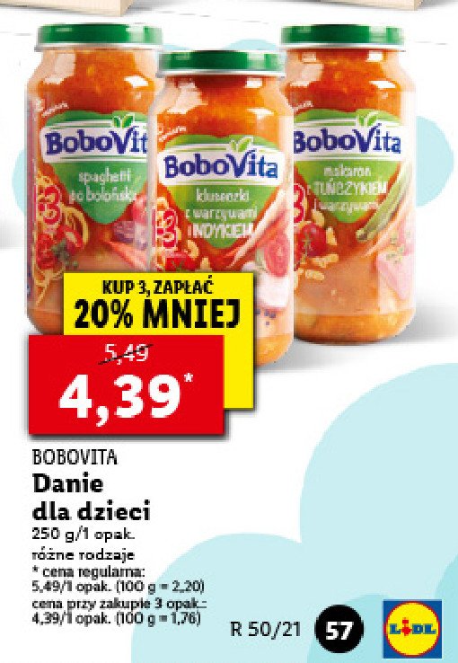Makaron z tu艅czykiem i warzywami Bobovita junior promocja
