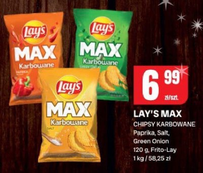Chipsy karbowane Lay's MAX Papryka Salt Green Onion Frito-Lay promocja w Chorten