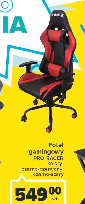 Fotel racer czerwono-czarny promocja