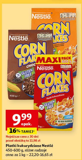 Płatki śniadaniowe bez glutenu z miodem Corn flakes (nestle) promocja