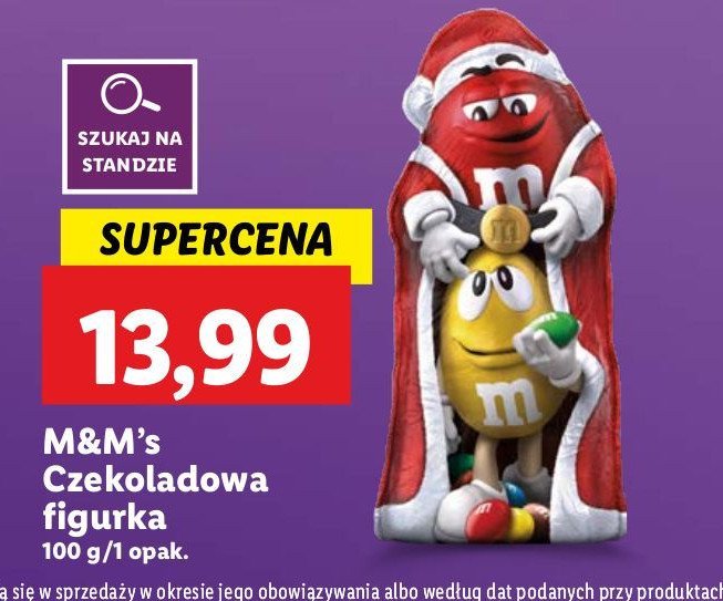 Figurka czekoladowa M&m's promocja