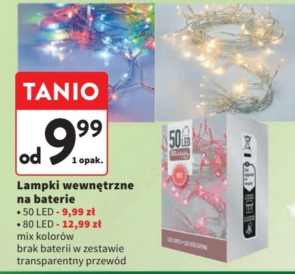 Lampki wewnętrzne na baterie 80 led promocja