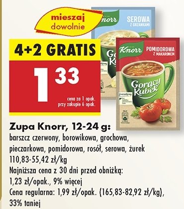 Żurek z grzankami Knorr gorący kubek promocja w Biedronka