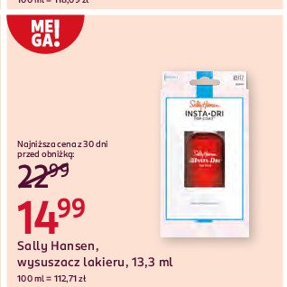 Wysuszacz do paznokci anti-chip top coat Sally hansen insta-dri promocja w Rossmann