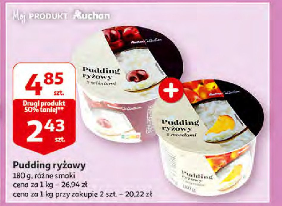 Pudding ryżowy z morelami Auchan (promocje image) promocja