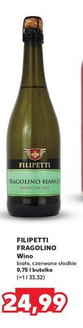 Wino Filipetti fragolino bianco promocja