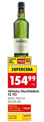 Whisky Glenfiddich 12 YO 40%, 700 ml promocja w Biedronka