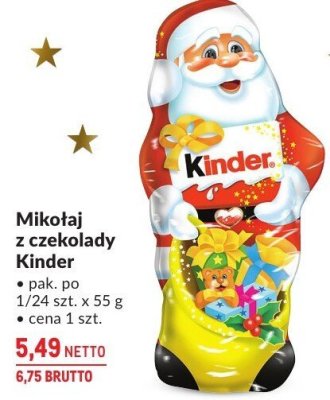 Czekoladowa figurka Mikołaj z czekolady Kinder promocja w Makro