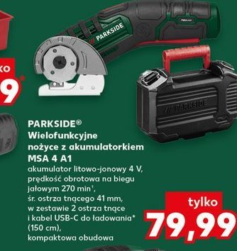 Akumulatorowe wielofunkcyjne nożyce msa 4 a1 Parkside promocja w Kaufland