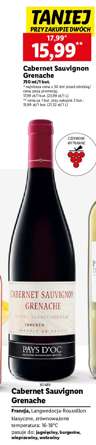 Wino Grenache cabernet sauvignon promocja
