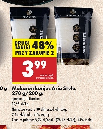 Makaron konjac fettuccine Asia style promocja
