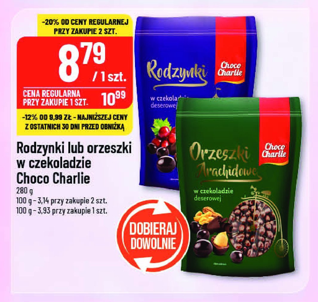 Rodzynki w czekoladzie Choco charlie promocja w POLOmarket