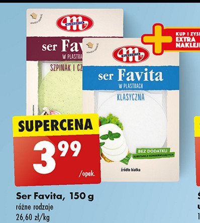 Ser szpinak i czosnek w plastrach Mlekovita favita promocja