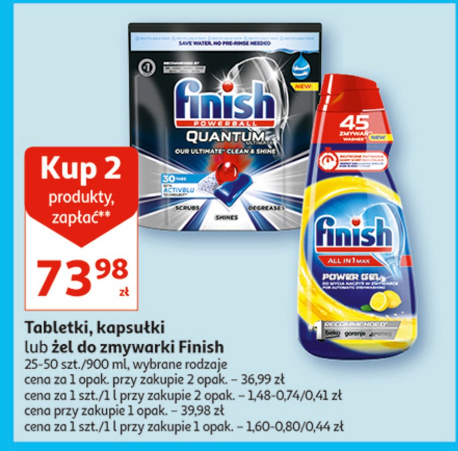 Tabletki do zmywarek regular Finish quantum promocja