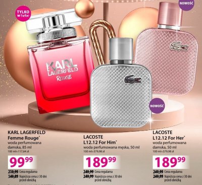 Perfumy LACOSTE L12.12 For Her woda perfumowana damska 50 ml promocja w Hebe