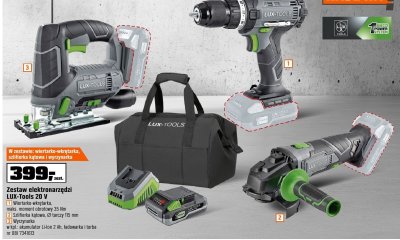 Zestaw elektronarzędzi LUX-Tools 20 V promocja w OBI