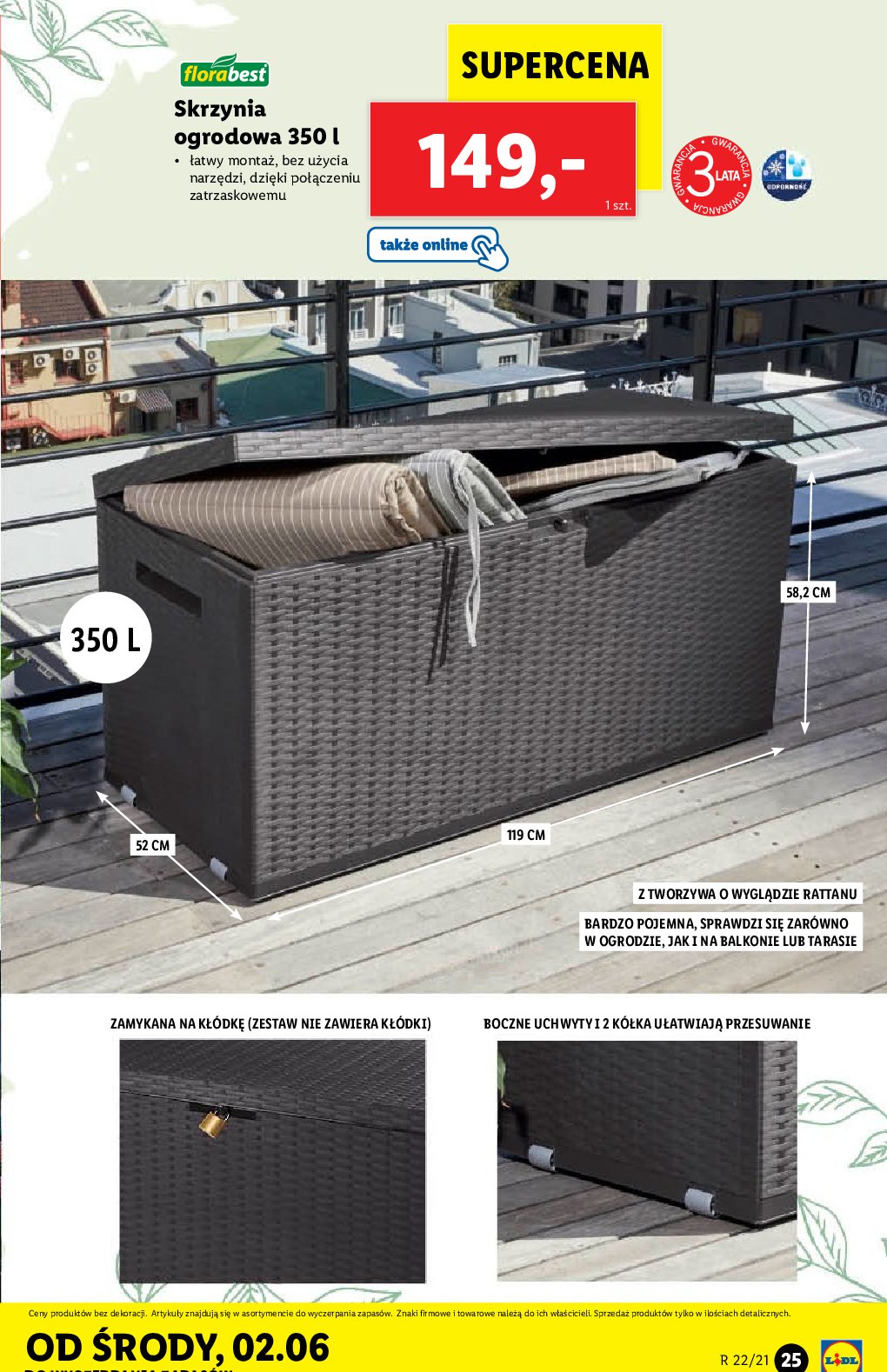 Skrzynia uniwersalna 350 l Florabest promocja