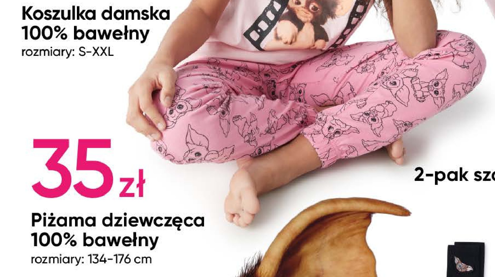 Piżama dziewczęca 134-176 cm gremliny promocja