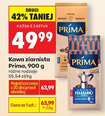 Kawa ziarnista Prima, 900 g, różne rodzaje promocja w Biedronka