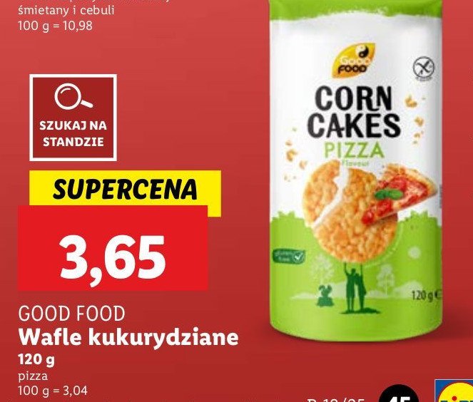 Wafle kukurydziane pizza Good food promocja w Lidl