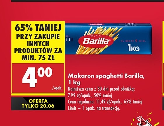 Makaron spaghetti no 5 Barilla promocja w Carrefour