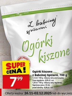 Ogórki kiszone z Babcinej Spiżarni, 700 g promocja w Twój Market