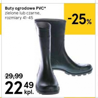 Kalosze ogrodowe rozm. 41-46 czarne promocja